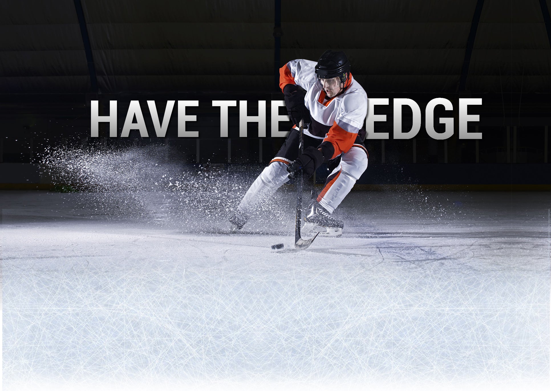 hockey player with have the edge written across